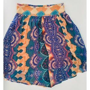 HD In Paris Anthropologie Women‎ 100% Silk Mandara Asymmetrical Skirt XS Boho